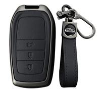 KUNIO Funda para llave compatible con Toyota Yaris Cross Yaris Hybrid Rav4 Aygo GR 2020 2021 2022 2023, protección de llave de aleación de zinc, llavero de 2/3 botones, 3 Teclas Negro