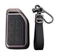 KUNIO Funda para Llave Compatible con Volvo Cargo 555 Camión FH16 FM FH EVRO 6 Truck Aleación de Zinc Funda Llavero Funda para Llave Protector, A Negro 4 Botones