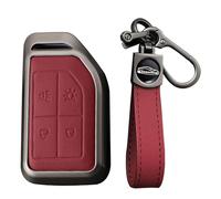 KUNIO Funda para llave compatible con Volvo CARGO 555 Camión FH16 FM FH EVRO 6 Truck Aleación de Zinc Funda Llavero Funda para llave 4 botones A Rojo