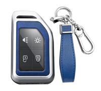 KUNIO Funda para llave compatible con Volvo CARGO 555 Camión FH16 FM FH EVRO 6 Truck Carcasa Carcasa Carcasa de Aleación Llavero Llavero 2/4 Botones, Plateado, azul, 2/4 Botones