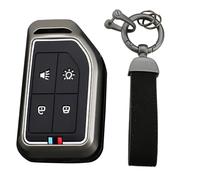 KUNIO Funda para llave compatible con Volvo CARGO 555 Camión FH16 FM FH EVRO 6 Truck Carcasa de Metal Carcasa Llavero, 4 Teclas Negro