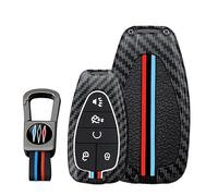 KUNIO Funda para llave de coche compatible con Chevrolet Malibu Camaro Traverse Equinox 2016 2017 2021 2022 llavero 5 teclas estuche negro E