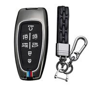 KUNIO Funda para Llave de Coche Compatible con Hyundai Tucson NX4 Ioniq 5 Santa Fe Nexo 2021 2022 2023, Carcasa de Metal, Carcasa de Llave, 7 Botones, Negro