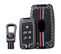 KUNIO Funda para llave de coche compatible con Land Rover Discovery 5 Sport Defender Range Rover Sport Evoque Velar Vogue Se adapta a Jaguar E-Pace F-Pace Llavero Protector A Negro