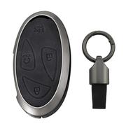 KUNIO Funda para llave de coche para Hyundai Ioniq 6 KONA Azera Santa Fe Hybrid Elantra Tucson Sonata 2023 2024 2025 Funda para llave de aleación+Cuero Protección Llavero 5/7 Teclas, C negro.