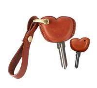 KUNIO Funda para Llave de Moto Compatible con Vespa Piaggio GTS300 GTS200 GTS125 LX150 Medley150 Cuero Funda Llavero Llavero Moto Funda marrón