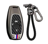 KUNIO Funda para llave Subaru Outback XV Forester S5 E-Boxer Legecy para Toyota GR86 Aleación de Zinc Carcasa para Llave de Coche 3 Botones A Gris