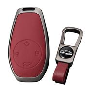 KUNIO Keyless Funda para llave Leapmotor T03 S01 C11 para Leap Motor Protector de Llave Aleación de Zinc Carcasa Llavero 4 Botones B Rojo
