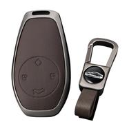 KUNIO Keyless Funda para llave Leapmotor T03 S01 C11 para Leap Motor Protector de Llave Aleación de Zinc Carcasa Llavero 4 Botones B Marrón