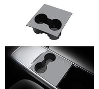 KUNIST Inserto de portavasos para Tesla 2023, 2022, 2021, Modelo 3, Modelo Y, Accesorios 2 en 1, Cubierta de Consola de Silicona, Almohadilla de Consola Central, Accesorios Interiores (Gris)