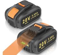 KUNLUN 2X 20V 5.0Ah Batería para Worx 20V WA3553 WA3551 WA3551.1 WA3556 WA3572 WX390 WX176 WX178 WU268 WX166.4 WX372.1 WX800 WG259E WA3760 WA3881 Batería Equipo
