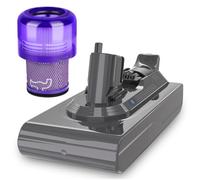 KUNLUN Batería de Repuesto para Dyson V11 25,2 V 3900mAh Batería de Iones de Litio Click-in para Dyson V11 SV15 Absolute Total Clean Absolute Extra Animal V11 Torque Drive, con Elemento Filtrante