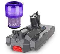 KUNLUN Batería de Repuesto para Dyson V11 25,2V Batería de Iones de Litio Click-in para Dyson V11 SV15 Absolute Total Clean Absolute Extra Animal Torque Drive, con Elemento Filtrante