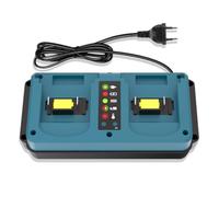 KUNLUN Cargador de Repuesto para Makita, Cargador Rápido Doble Compatible con Makita 14,4V-18V BL1830 BL1850B BL1430 BL1840B BL1840 BL1850 BL1860 BL1860B BL1815 BL1415 BL1440 BL1450 Baterías