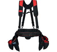 KUNN Cinturón de herramientas con tirantes, delantal/tirantes Pro Framer (bolsa extraíble y cinturón) con múltiples bolsillos y soporte para martillo para carpintero, construcción y electricista