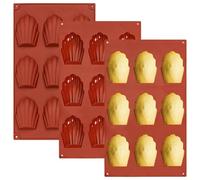 Kunoli 3 moldes para repostería Madeleines sin BPA, fáciles de desmoldar, molde de silicona con forma de concha, adecuado para hacer Madeleines, galletas, bombones, caramelos, pudines