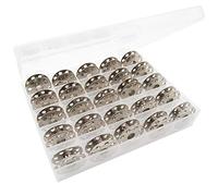 KUNPENG - BOBBIN BOX + 25 para SINGER FEATHERWEIGHT COSECHADORA DE ACERO BOBINAS DE ACERO 221 222 301# 45785