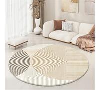 Kunsen Alfombra Carretera 120x120cm Caqui Tiras Modernas Suaves y duraderas para el Salones dormitorios, al Lado de la Cama Decoracion Cuarto Antideslizantes alfombras