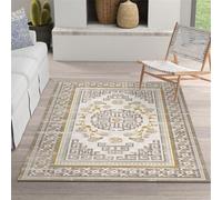 Kunsen Alfombra Infantil Habitacion Lavables 180x290cm,Gris Patrones Florales Retro para Salón,Terraza,Debajo del Escritorio