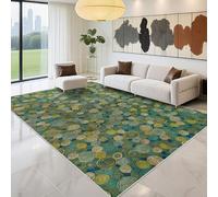Kunsen Alfombra Niño Antideslizante 60x100cm, Verde El patrón Abstracto del círculo Azul se Utiliza en el Dormitorio Juvenil de la Sala de Estar