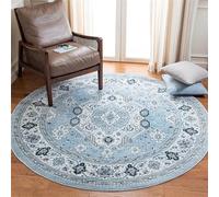 Kunsen alfombras para dormitorios 140x140cm Azul Un patrón Floral Retro Suave y Antideslizante Uso en la Sala de Estar al Lado Cama Alfombra Gaming Suelo