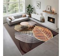 Kunsen Alfombras Salón Fácil De Cuidar marrón 170x230cm, Las Hojas Modernas se utilizan en los pasillos de la Sala de Estar