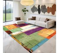 Kunsen Alfonbras De Dormitorios Fácil De Cuidar 180x250cm, Verde El patrón Naranja púrpura Abstracto se Utiliza en el Dormitorio Juvenil de la Sala de Estar