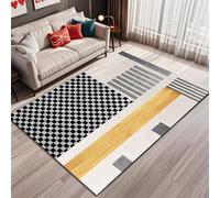 Kunsen Comoda Salon Adornos habitacion Juvenil Grigio Giallo Un Moderno y cómodo patrón geométrico para la Sala de Estar, el Dormitorio Cocina 110x240CM