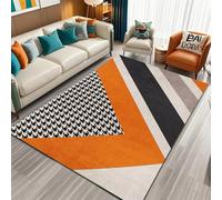 Kunsen Cosas para El Baño alfombras habitacion Arancione Patrón geométrico Moderno Antideslizante Sala de Estar, Dormitorio y Cocina 60x90CM