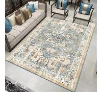 Kunsen Tapete Cozinha 180x200cm Azul,Alfombra XXL Patrones Florales Retro cómodos y duraderos para Juveniles Habitación,Sofa,Recibidor