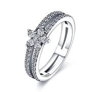 KUNSIR 925 anillos de plata de ley para mujeres Zirconia cúbde color anillos de declaración apilables para mujeres R1