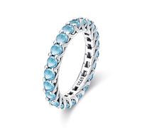 KUNSIR 925 anillos de plata de ley para mujeres Zirconia cúbde color anillos de declaración apilables para mujeres