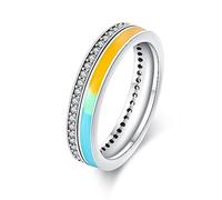 KUNSIR 925 anillos de plata de ley para mujeres Zirconia cúbde color anillos de declaración apilables para mujeres