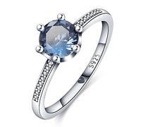 KUNSIR 925 anillos de plata de ley para mujeres Zirconia cúbde color anillos de declaración apilables para mujeres