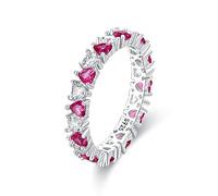 KUNSIR 925 anillos de plata de ley para mujeres Zirconia cúbde color anillos de declaración apilables para mujeres