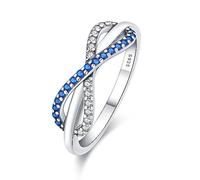 KUNSIR 925 anillos de plata de ley para mujeres Zirconia cúbde color anillos de declaración apilables para mujeres R1