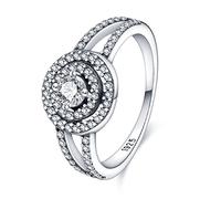 KUNSIR 925 anillos de plata de ley para mujeres Zirconia cúbde color anillos de declaración apilables para mujeres R1