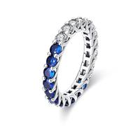 KUNSIR 925 anillos de plata de ley para mujeres Zirconia cúbde color anillos de declaración apilables para mujeres R1