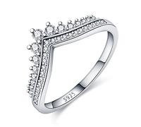 KUNSIR 925 anillos de plata de ley para mujeres Zirconia cúbde color anillos de declaración apilables para mujeres