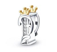 KUNSIR Z Alfabeto Charms Abalorios Colgante para mujer, plata de ley 925, compatible con pulseras y collares Pandora, compatible con pulseras europeas para mujeres y niñas