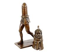 Kunst & Ambiente - Dios de la fertilidad Priapus - Figura de bronce erótica de dos piezas - escultura de bronce antiguo - estatua sexual - falo - pene