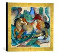 kunst für alle ' - Fotografía enmarcada de Franz Marc, de Caballo Spring Impresión handgefertigten imágenes de Marco, 30 x 30 cm, Oro Raya