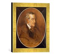 Kunst für Alle ' - Fotografía enmarcada de Franz Von Lenbach Richard Wagner, de impresión handgefertigten imágenes de Marco, 30 x 30 cm, Oro Raya