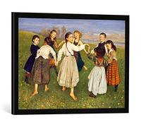 Kunst für Alle ' - Fotografía enmarcada de Hans Thoma Niños reigen, de impresión handgefertigten imágenes de Marco, 70 x 50 cm, Color Negro Mate