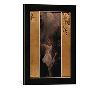 kunst für alle 'Zacher Imagen de Gustav Klimt, Love, 1895 de impresión handgefertigten imágenes de Marco, 30 x 40 cm, Color Negro Mate