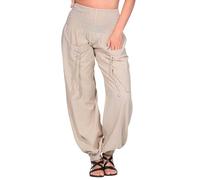 Kunst und Magie - Pantalón - harem - para mujer Hanffarben Einheitsgröße