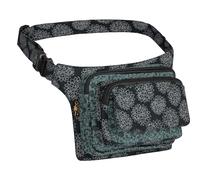 KUNST UND MAGIE Riñonera Boho Goa colorido Riñonera Riñonera Sidebag, negro / azul petróleo, ca 25x20x10cm