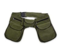 Kunst und Magie Riñonera doble Sidebag Riñonera Festival Hippie Goa, Army Green/Black, ca. 28 x 18 x 4 cm