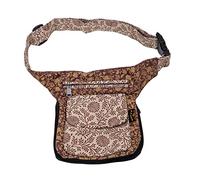 Kunst und Magie Riñonera para cinturón de cintura para festivales Goa, Marrón/Cáñamo, ca. 28 x 18 x 4 cm