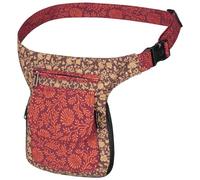 Kunst und Magie Riñonera para cinturón de cintura para festivales Goa, marrón/rojo, ca. 28 x 18 x 4 cm